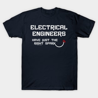 Electrical Engineering Right Spark White Text T-Shirt